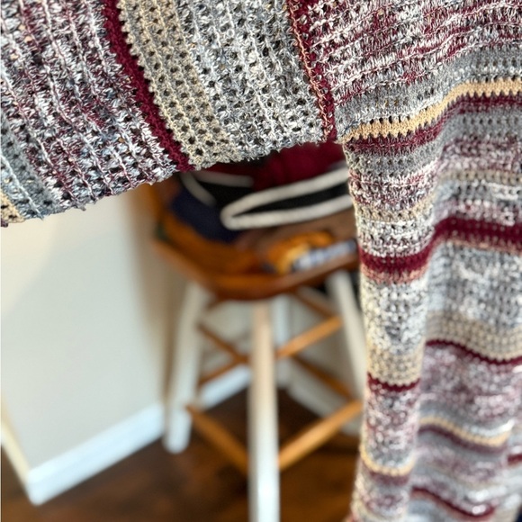 Knox Rose XXL Open Knit Cardigan Sweater - Multicolor Stripes 🍂 - Picture 8 of 16